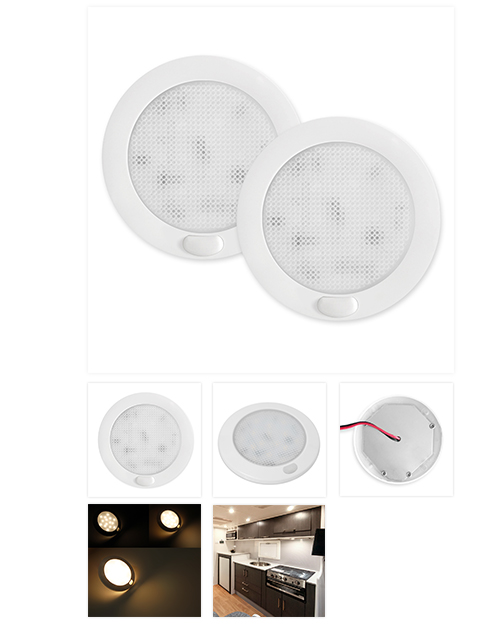 2xWohnmobil Lampe12v LED Deckenleuchte Dimmbar Schalter